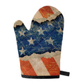 Grunge Ripped Paper American Flag Print Single Oven Mitt