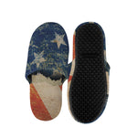 Grunge Ripped Paper American Flag Print Slippers