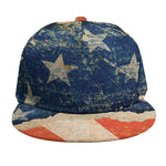 Grunge Ripped Paper American Flag Print Snapback Cap