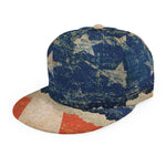 Grunge Ripped Paper American Flag Print Snapback Cap
