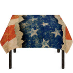 Grunge Ripped Paper American Flag Print Tablecloth