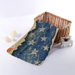 Grunge Ripped Paper American Flag Print Towel