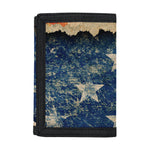 Grunge Ripped Paper American Flag Print Trifold Wallet