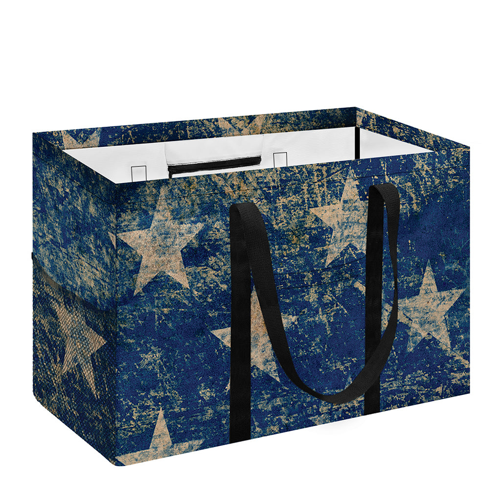 Grunge Ripped Paper American Flag Print Utility Tote Bag