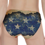 Grunge Ripped Paper American Flag Print Women's Panties