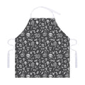 Grunge Rock And Roll Pattern Print Adjustable Apron
