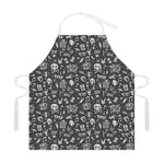 Grunge Rock And Roll Pattern Print Adjustable Apron