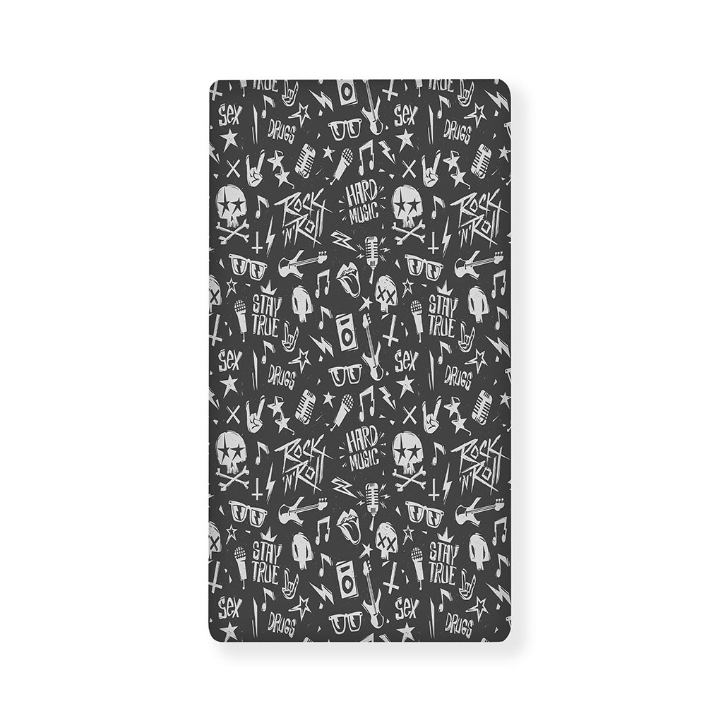 Grunge Rock And Roll Pattern Print Baby Crib Sheet