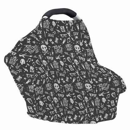 Grunge Rock And Roll Pattern Print Baby Seat Cover