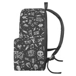 Grunge Rock And Roll Pattern Print Backpack