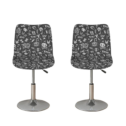 Grunge Rock And Roll Pattern Print Bar Stool Covers
