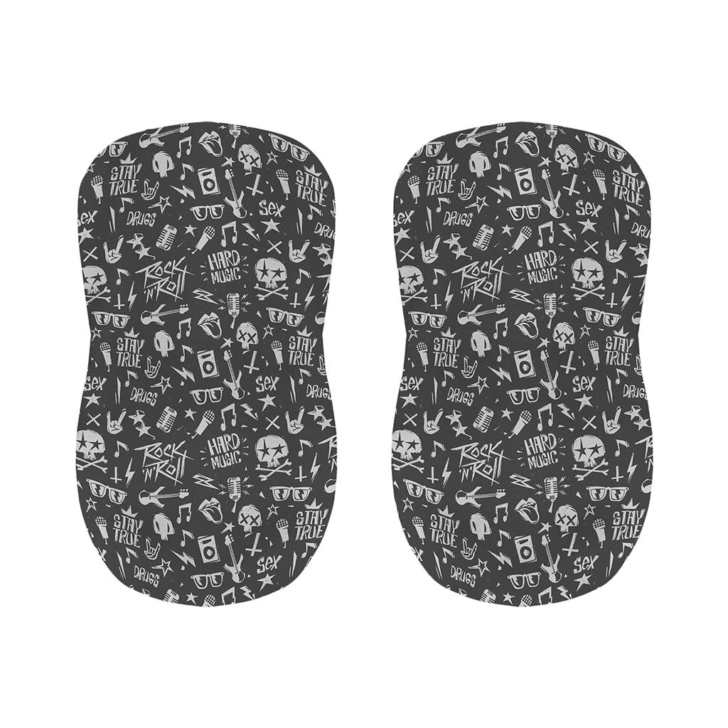 Grunge Rock And Roll Pattern Print Bar Stool Covers