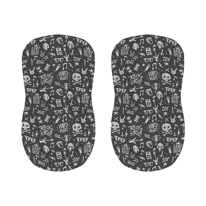 Grunge Rock And Roll Pattern Print Bar Stool Covers