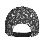 Grunge Rock And Roll Pattern Print Baseball Cap