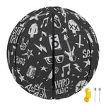 Grunge Rock And Roll Pattern Print Basketball