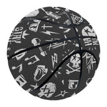 Grunge Rock And Roll Pattern Print Basketball
