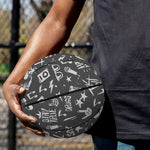 Grunge Rock And Roll Pattern Print Basketball