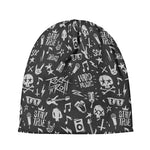 Grunge Rock And Roll Pattern Print Beanie