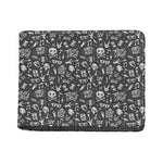 Grunge Rock And Roll Pattern Print Bifold Wallet