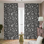 Grunge Rock And Roll Pattern Print Blackout Pencil Pleat Curtains