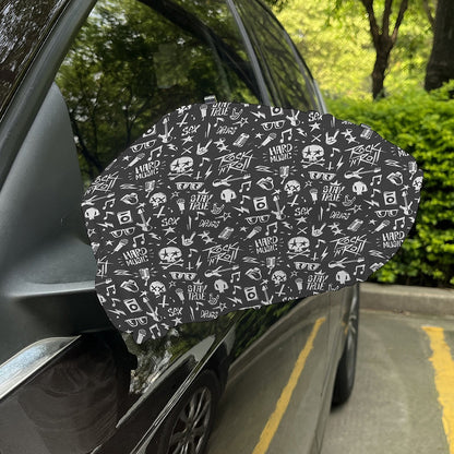 Grunge Rock And Roll Pattern Print Car Side Mirror Covers