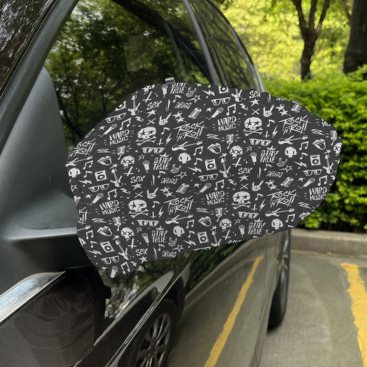 Grunge Rock And Roll Pattern Print Car Side Mirror Covers