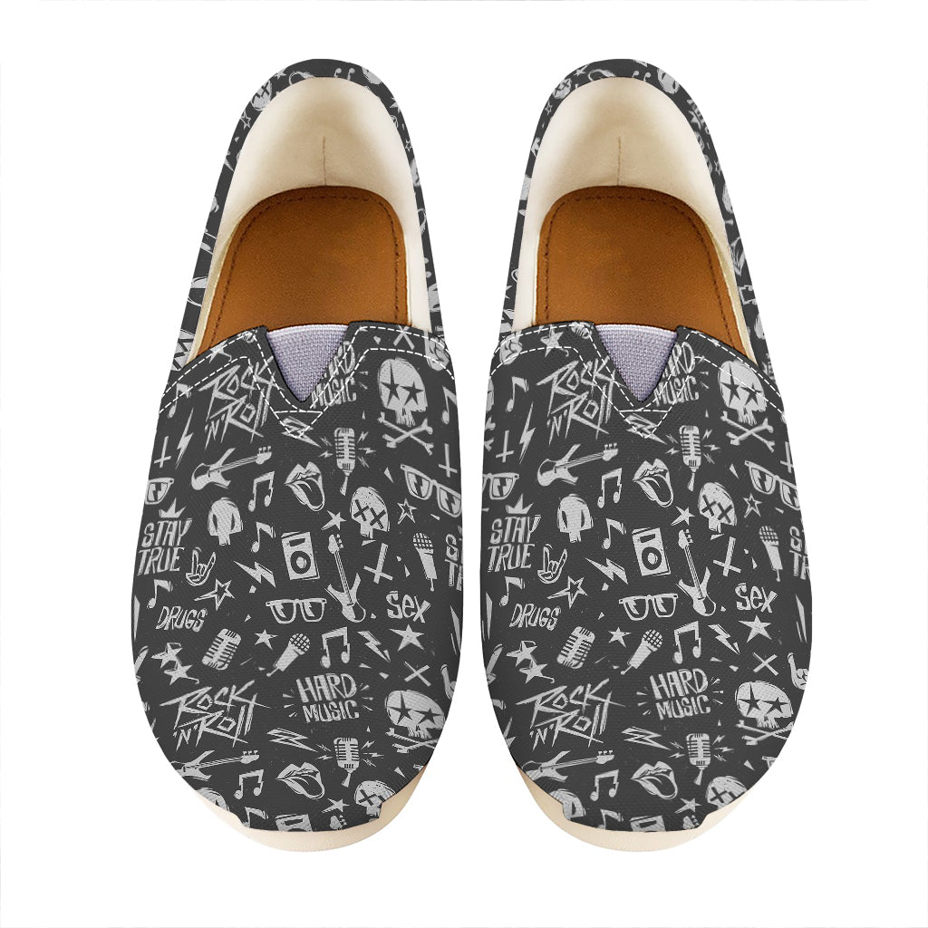 Grunge Rock And Roll Pattern Print Casual Shoes