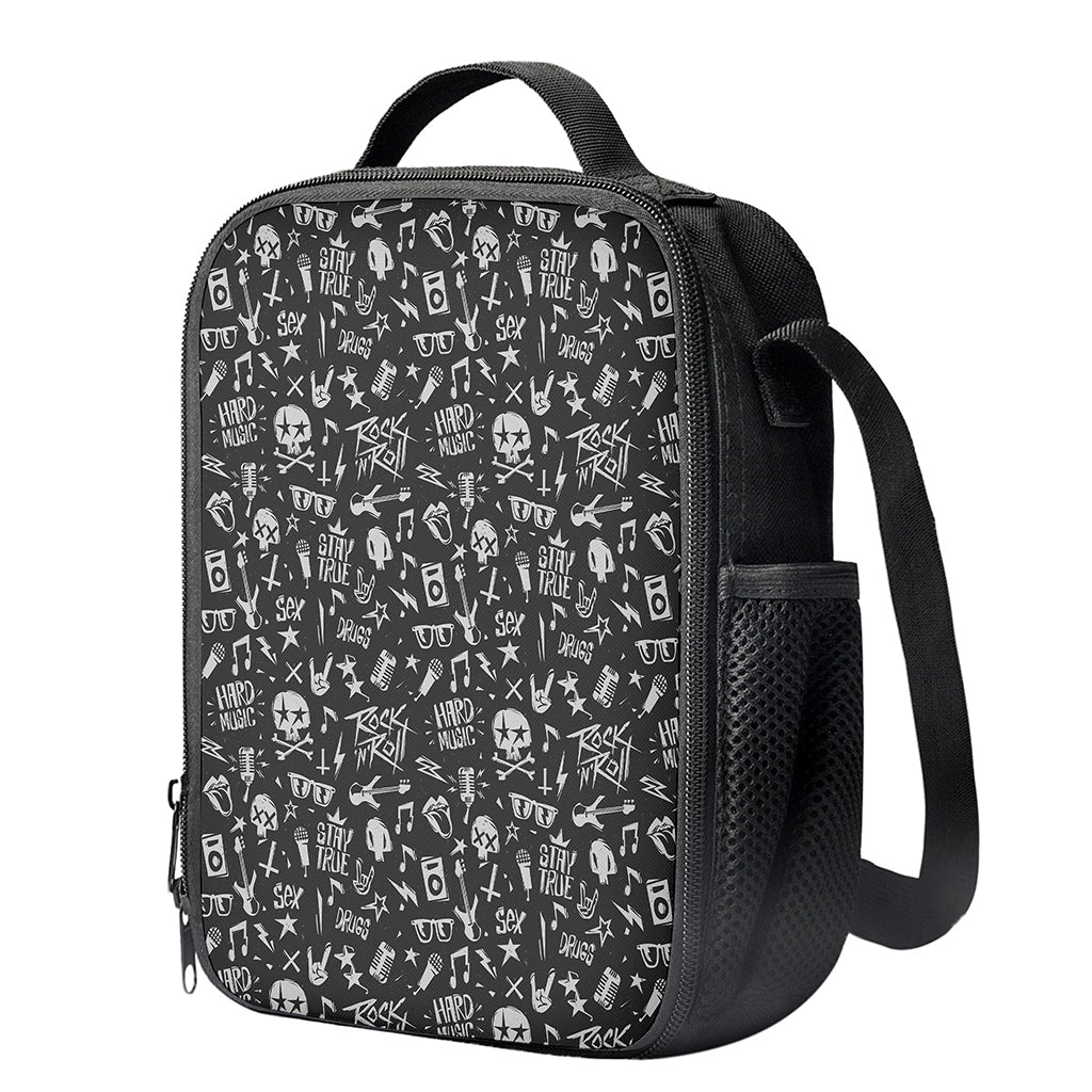 Grunge Rock And Roll Pattern Print Crossbody Lunch Bag