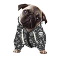 Grunge Rock And Roll Pattern Print Dog Zip Up Hoodie