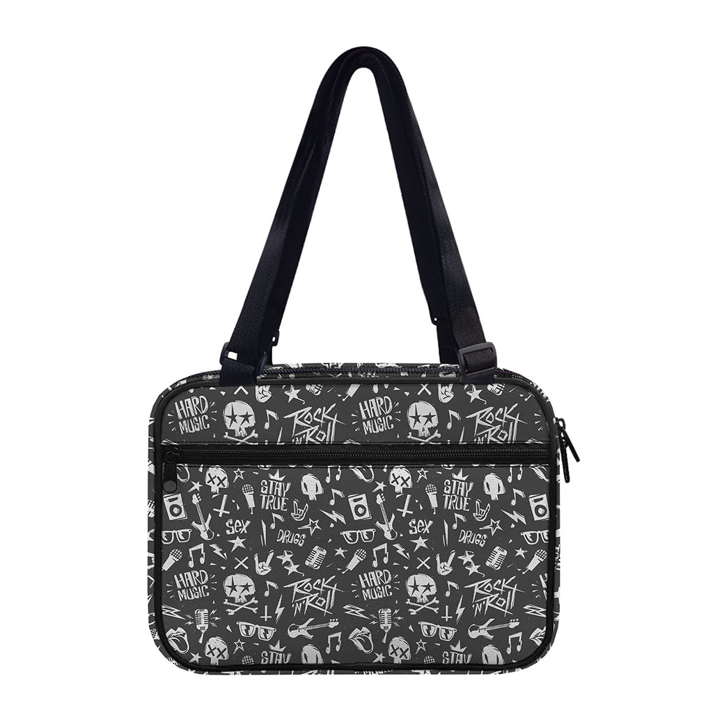 Grunge Rock And Roll Pattern Print Double Strap Bible Bag