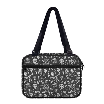 Grunge Rock And Roll Pattern Print Double Strap Bible Bag