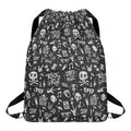 Grunge Rock And Roll Pattern Print Drawstring Backpack
