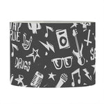 Grunge Rock And Roll Pattern Print Drum Lamp Shade