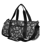 Grunge Rock And Roll Pattern Print Gym Bag