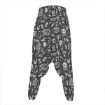 Grunge Rock And Roll Pattern Print Hammer Pants