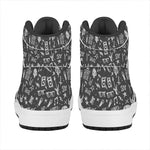 Grunge Rock And Roll Pattern Print High Top Leather Sneakers