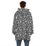 Grunge Rock And Roll Pattern Print Hoodie Blanket