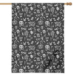 Grunge Rock And Roll Pattern Print House Flag