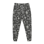 Grunge Rock And Roll Pattern Print Jogger Pants