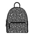 Grunge Rock And Roll Pattern Print Leather Backpack