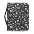Grunge Rock And Roll Pattern Print Leather Bible Cover