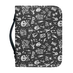 Grunge Rock And Roll Pattern Print Leather Bible Cover