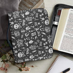 Grunge Rock And Roll Pattern Print Leather Bible Cover
