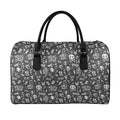 Grunge Rock And Roll Pattern Print Leather Duffel Bag