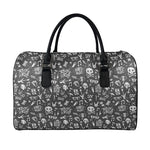 Grunge Rock And Roll Pattern Print Leather Duffle Bag