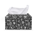 Grunge Rock And Roll Pattern Print Leather Tissue Box Cover