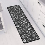 Grunge Rock And Roll Pattern Print Long Kitchen Mat