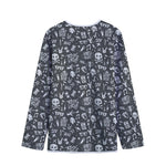 Grunge Rock And Roll Pattern Print Long Sleeve Short Coat