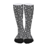 Grunge Rock And Roll Pattern Print Long Socks