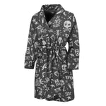 Grunge Rock And Roll Pattern Print Men's Bathrobe